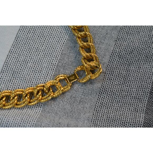 vintage Napier gold-tone double link chain necklace - Picture 2 of 6
